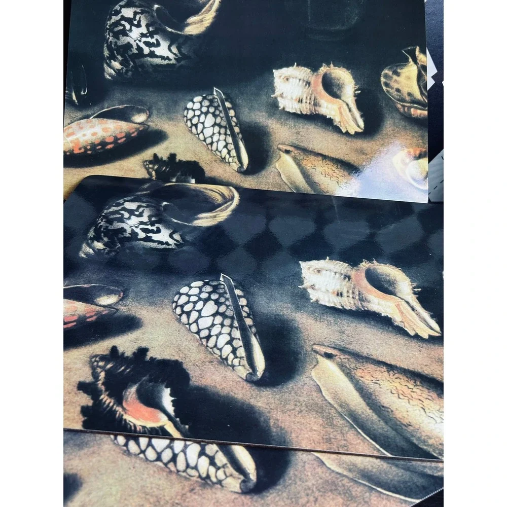 Jacques Linard Sea Shell Placemats Cork Backed Art Reproduction Set